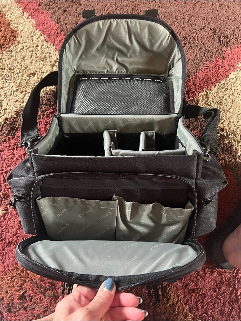 Canon Black Compact Camera Messenger Bag with Top Handle